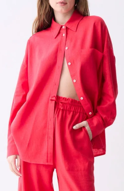Deluc Roxa Button Down Shirt In Red