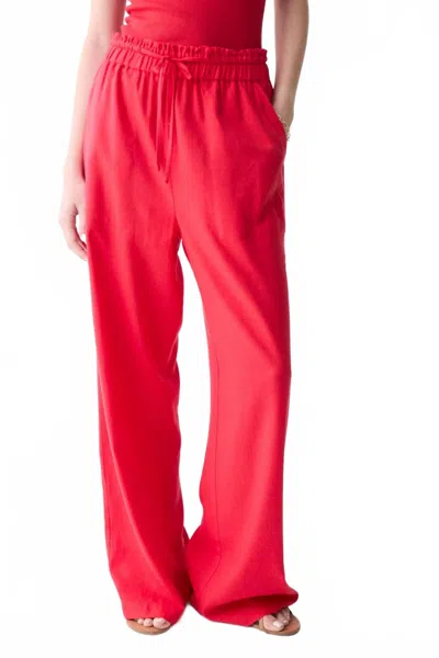 Deluc Roxa Linen Blend Pants In Red