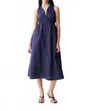Deluc Rubbens Midi Dress In Navy Blue In Blue