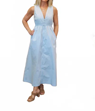 Deluc Rubbens Zip Up Midi Dress In Light Blue