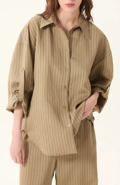 Deluc Santorini Stripe Shirt In Neutral