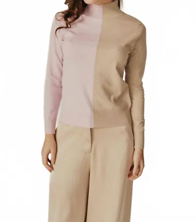 Deluc Silene Colorblock Sweater In Light Pink/ecru Melange In Neutral