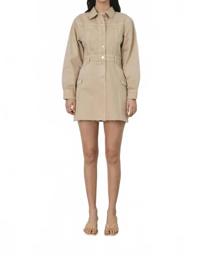 Deluc Sorella Mini Dress In Khaki In Neutral