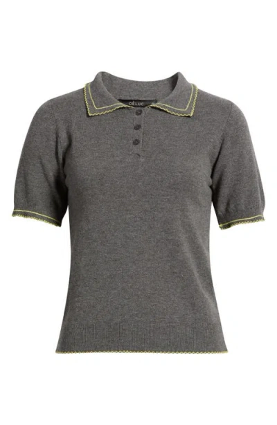 Deluc Springsteen Contrast Embroidered Polo In Gray