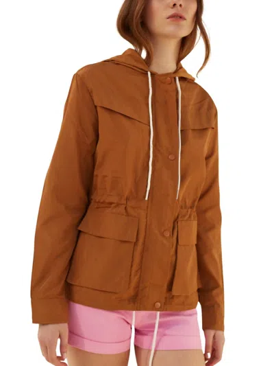 Deluc Stella Windbreaker Jacket In Brown