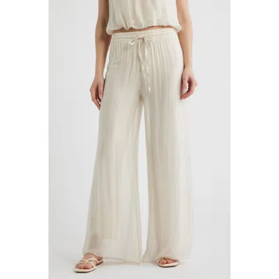 Deluc Strada Wide Leg Drawstring Pants In Neutral
