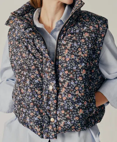 Deluc Styx Printed Puffer Vest In Floral Print In Multi