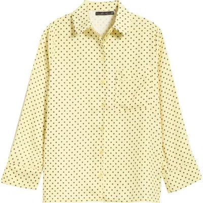 Deluc Survivor Polka Dot Print Button-up Shirt In Yellow