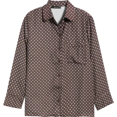 Deluc Survivor Polka Dot Print Button-up Shirt In Brown