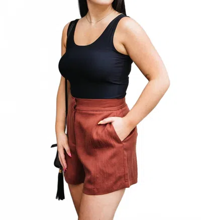 Deluc Tailored High-rise Short In Brown