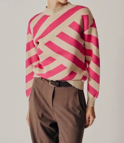 Deluc Taxodium Striped Sweater In Ecru Melange In Gray