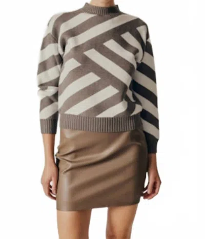 Deluc Taxodium Striped Sweater In Grey In Gray