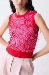 Deluc Thyago Abstract Jacquard Sleeveless Sweater In Pink