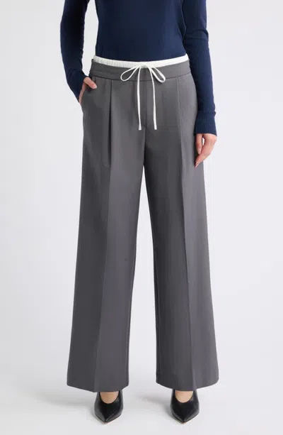 Deluc Tibi Contrast Detail Drawstring Pants In Gray