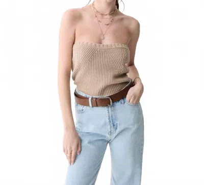 Deluc Tinto Strapless Knit Top In Beige In Neutral