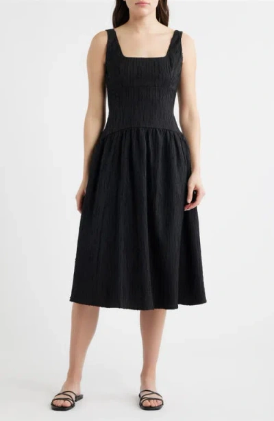Deluc Vedra Sleeveless Midi Dress In Black