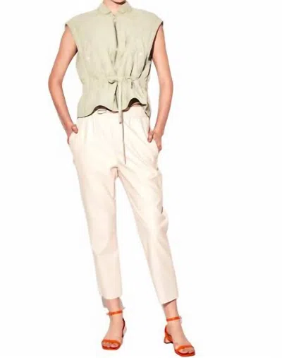 Deluc Vegan Leather Fleetwood Pants In Pearl In Neutral
