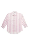 DELUC DELUC VICENZO STRIPE COTTON BUTTON-UP SHIRT