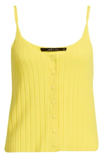 Deluc Vieste Rib Knit Camisole In Yellow