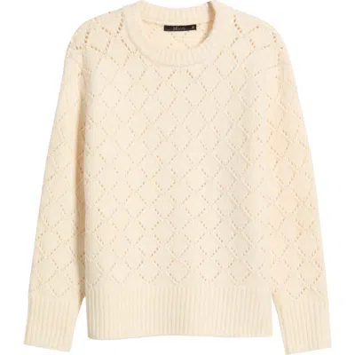 Deluc Vitosha Pointelle Crewneck Sweater In Neutral
