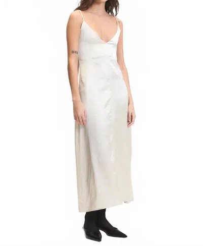 Deluc Women's Deep V Neck Clay Dress In Off White