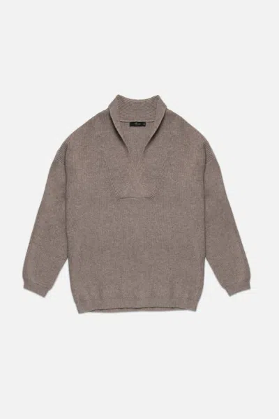 Deluc Women's Liam V-neck Sweater In Taupe Melange In Brown