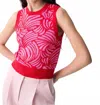 Deluc Thyago Abstract Jacquard Sleeveless Sweater In Pink