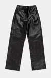 Deluc Terre Faux Leather Pants In Black In Black