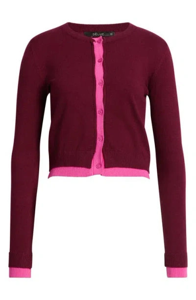 Deluc Zeppelin Layered Cardigan In Brown