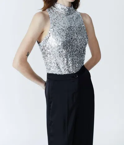 Deluc Zion Sequin Tank Top In Silver