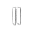 Deluxe Jewelry Ltd Women's Mega Rectangle Pave Diamond Hoop Earrings In White In White
