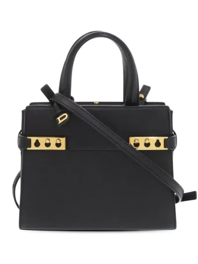 Pre-owned Delvaux 2010-2026 Small Tempe Crash Bag Satchel In Black