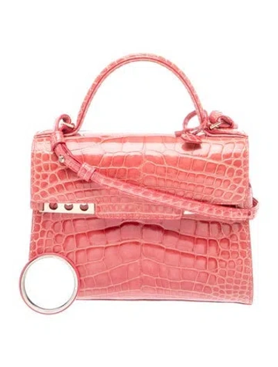 Pre-owned Delvaux Alligator Tempête Mini In Pink