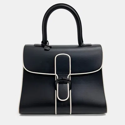 Pre-owned Delvaux Black Leather Briand Mm