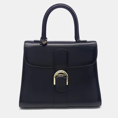 Pre-owned Delvaux Black Leather Brillant Mm