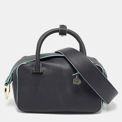 Pre-owned Delvaux Black Leather Mini Cool Box Shoulder Bag