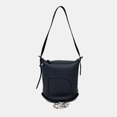 Pre-owned Delvaux Black Leather Pin Twist
