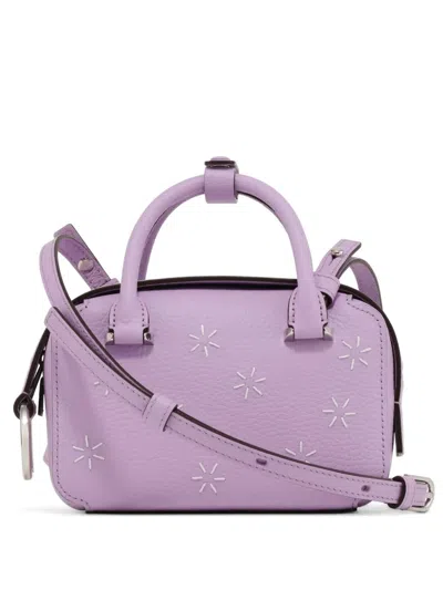 Delvaux Box Nano Flora Star-embroidered Tote Bag In Purple