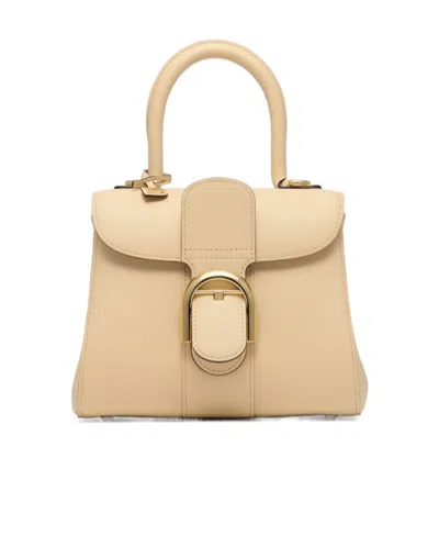 Delvaux Brillant Mini Logo Satchel Bag In Nude