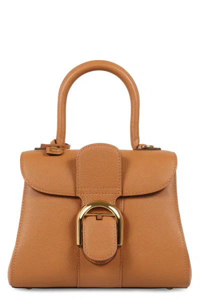 Delvaux Brilliant Leather Mini Handbag In Saddle Brown