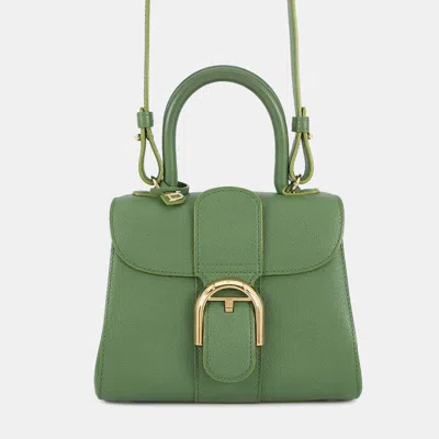Pre-owned Delvaux Brillon 2way Handbag Green Leather Size Mini