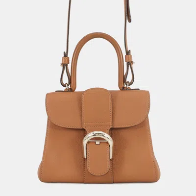 Pre-owned Delvaux Brillon Brown Leather Size Mini