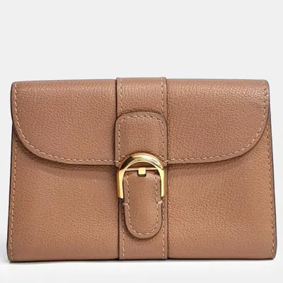 Pre-owned Delvaux Brown Leather Brillant Card Wallet