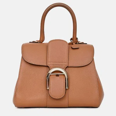 Pre-owned Delvaux Brown Leather Brillant Mini Bag With Strap