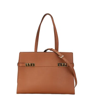 Pre-owned Delvaux Brown Leather Handbag Shoulder Bag ()