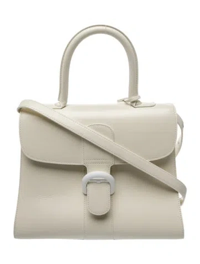 Pre-owned Delvaux Calf Leather Brillant Box Mm In White