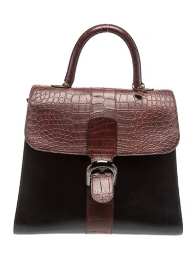 Pre-owned Delvaux Calf Leather Brilliant Gm Vintage In Black/brown