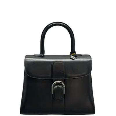 Pre-owned Delvaux Calfskin Brillant Mm In Black
