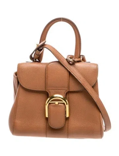 Pre-owned Delvaux Calfskin Brilliant Mini In Brown
