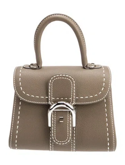 Pre-owned Delvaux Calfskin Brilliant Mini In Neutral
